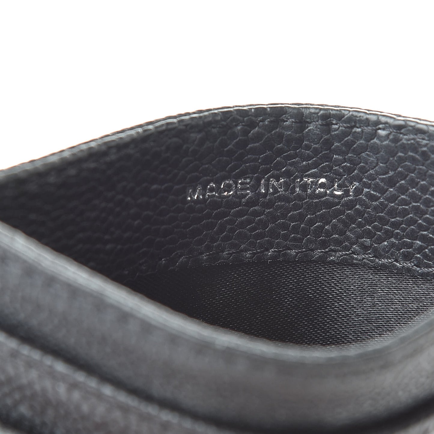 Caviar Quilted Stitched Card Holder Black