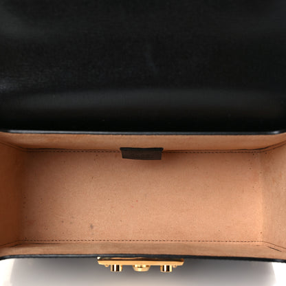 Gucci Calfskin Small Padlock Bamboo Shoulder Bag Black 5 of 9