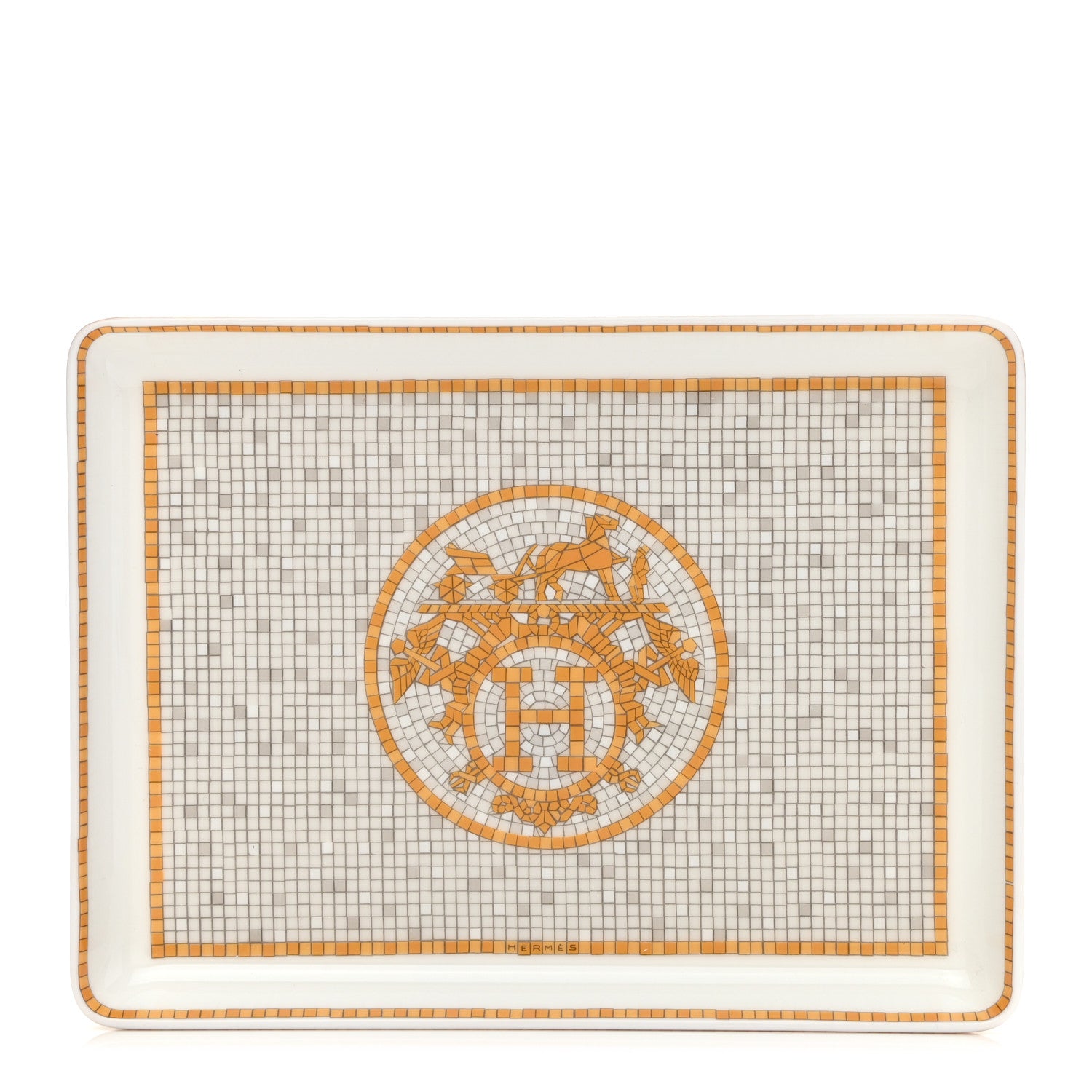 Hermes Porcelain Mosaique au 24 Gold Sushi Plate 1 of 7