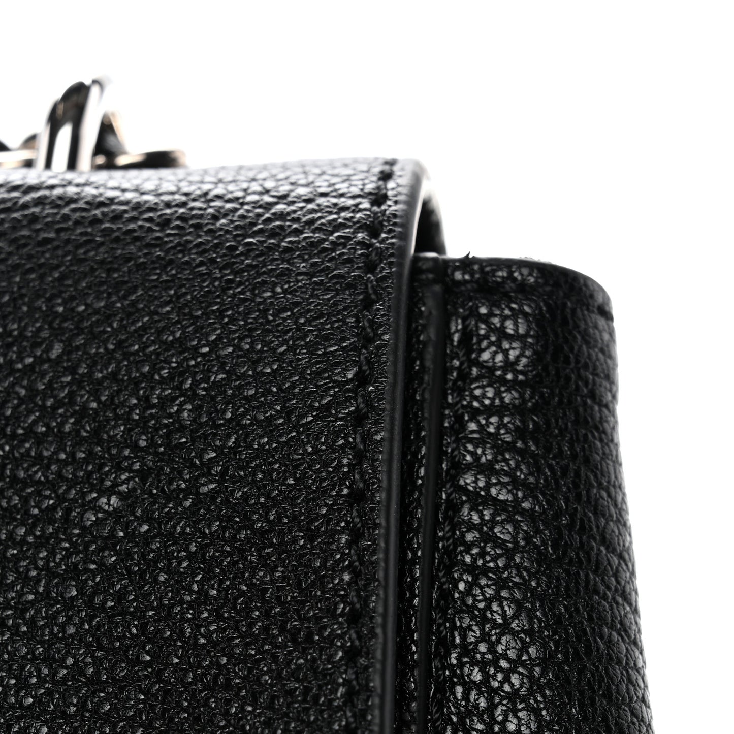 Glossy Goatskin Small Lily Flap Black