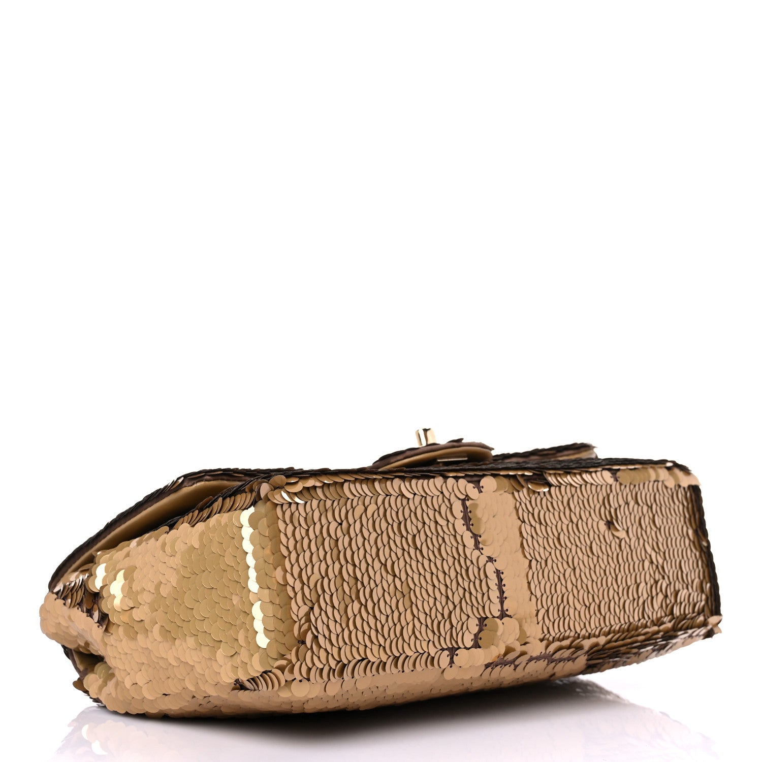 Chanel Sequin Quilted Medium Single Flap Gold 4 of 11
