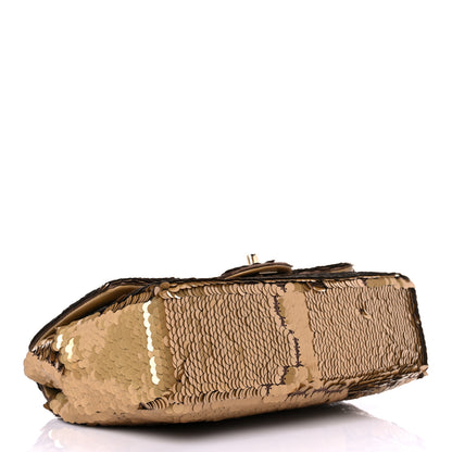 Chanel Sequin Quilted Medium Single Flap Gold 4 of 11