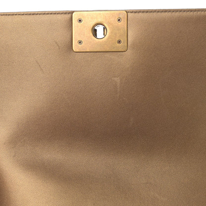 Chanel Metallic Lambskin Quilted Medium Boy Flap Dark Gold 11 of 11