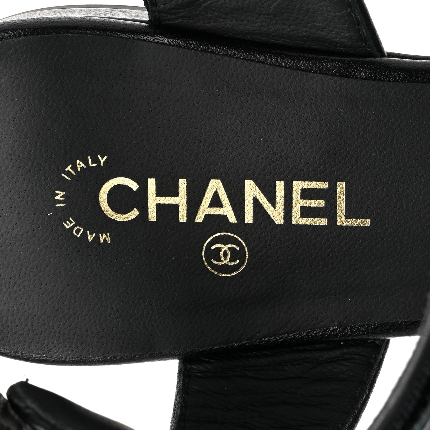 Chanel Lambskin Logo CC Turnlock Sandals 37 Black 7 of 9
