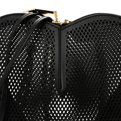 Alaia Calfskin Perforated Le Coeur Bag Black 7 of 11