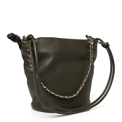 Loewe Mellow Nappa Lambskin Flamenco Bucket Bag Dark Khaki Green 3 of 9