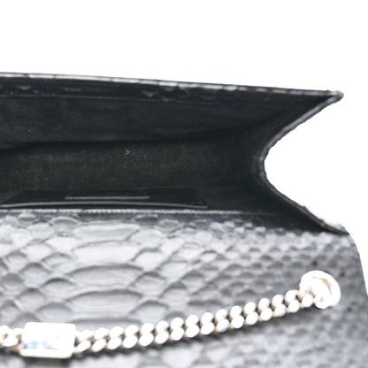 Saint Laurent Snakeskin Medium Classic Monogram Kate Tassel Satchel Black 6 of 15