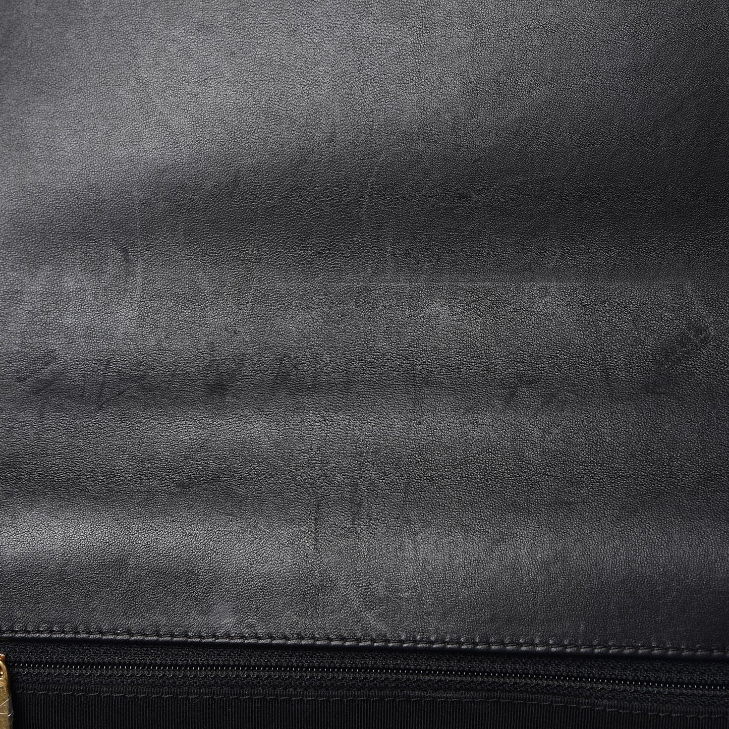 Lambskin Quilted Large Boy Flap Black