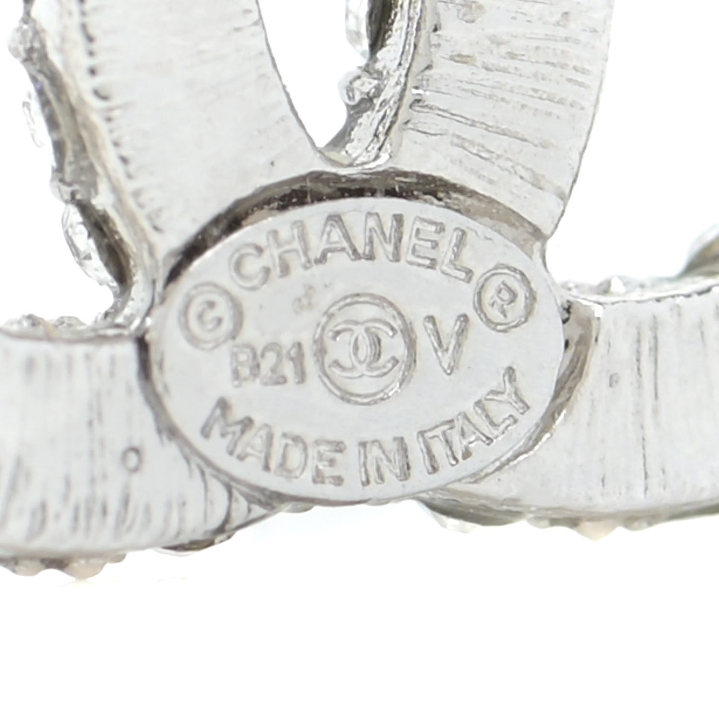Crystal CC Earrings Silver