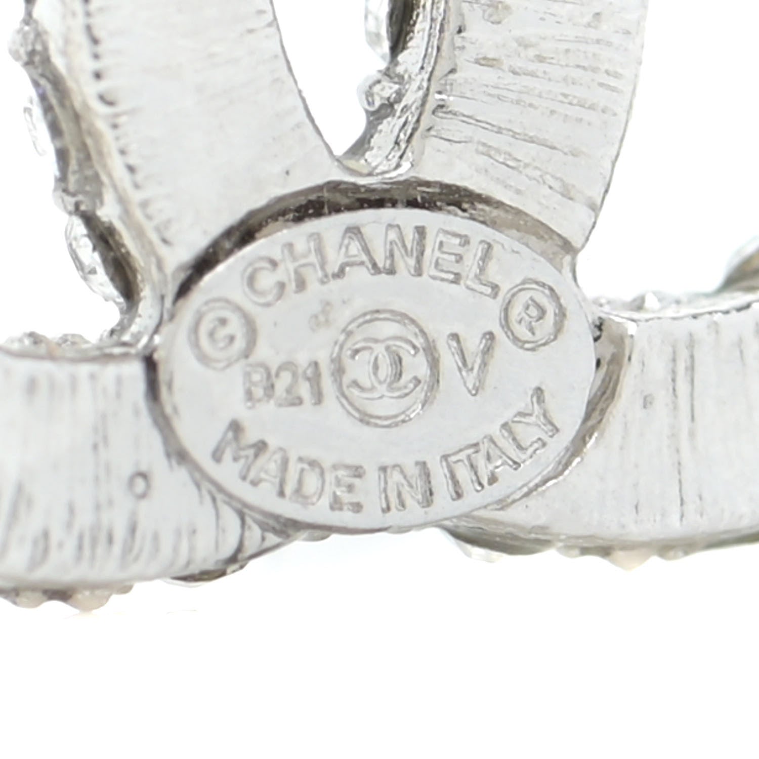 Chanel Crystal CC Earrings Silver 4 of 5