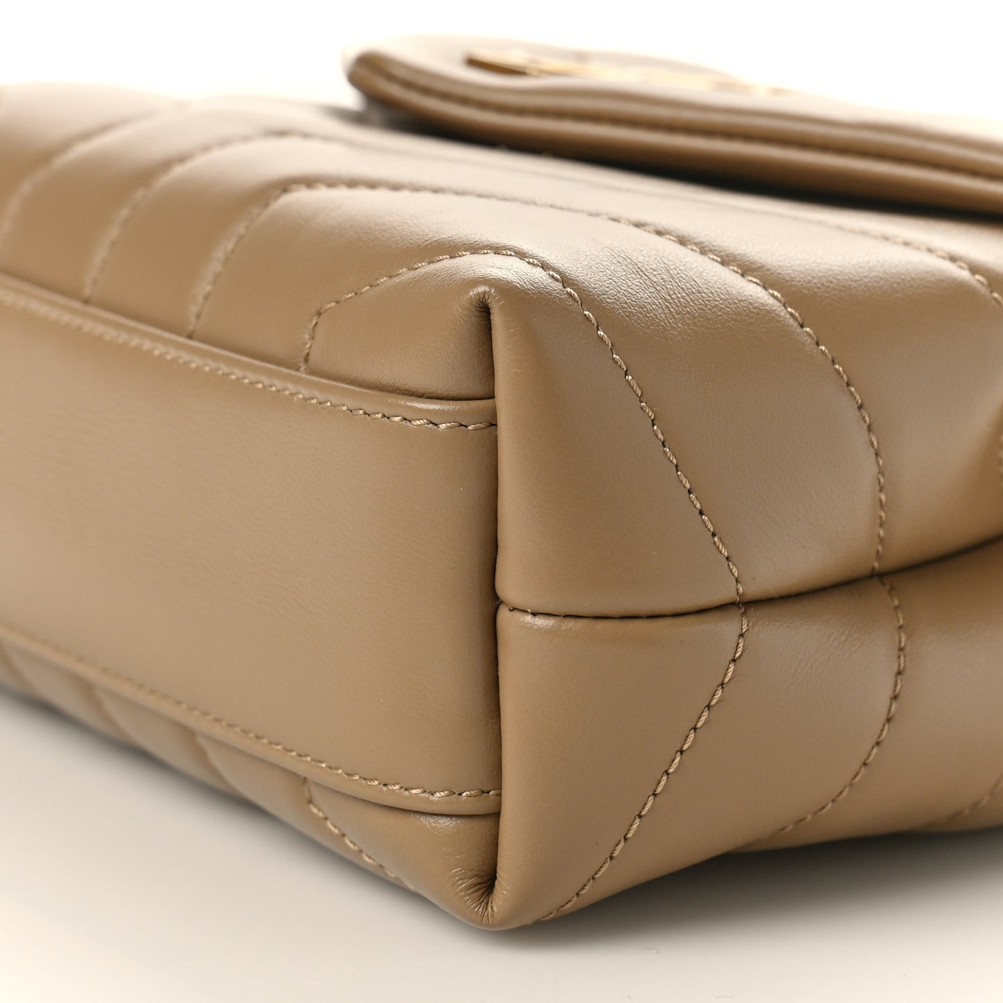 Calfskin Y Quilted Monogram Toy Loulou Crossbody Bag Dark Latte