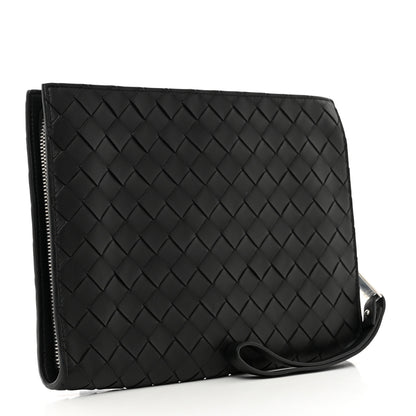 Bottega Veneta Nappa Intrecciato Wristlet Zip Wallet Black 3 of 6