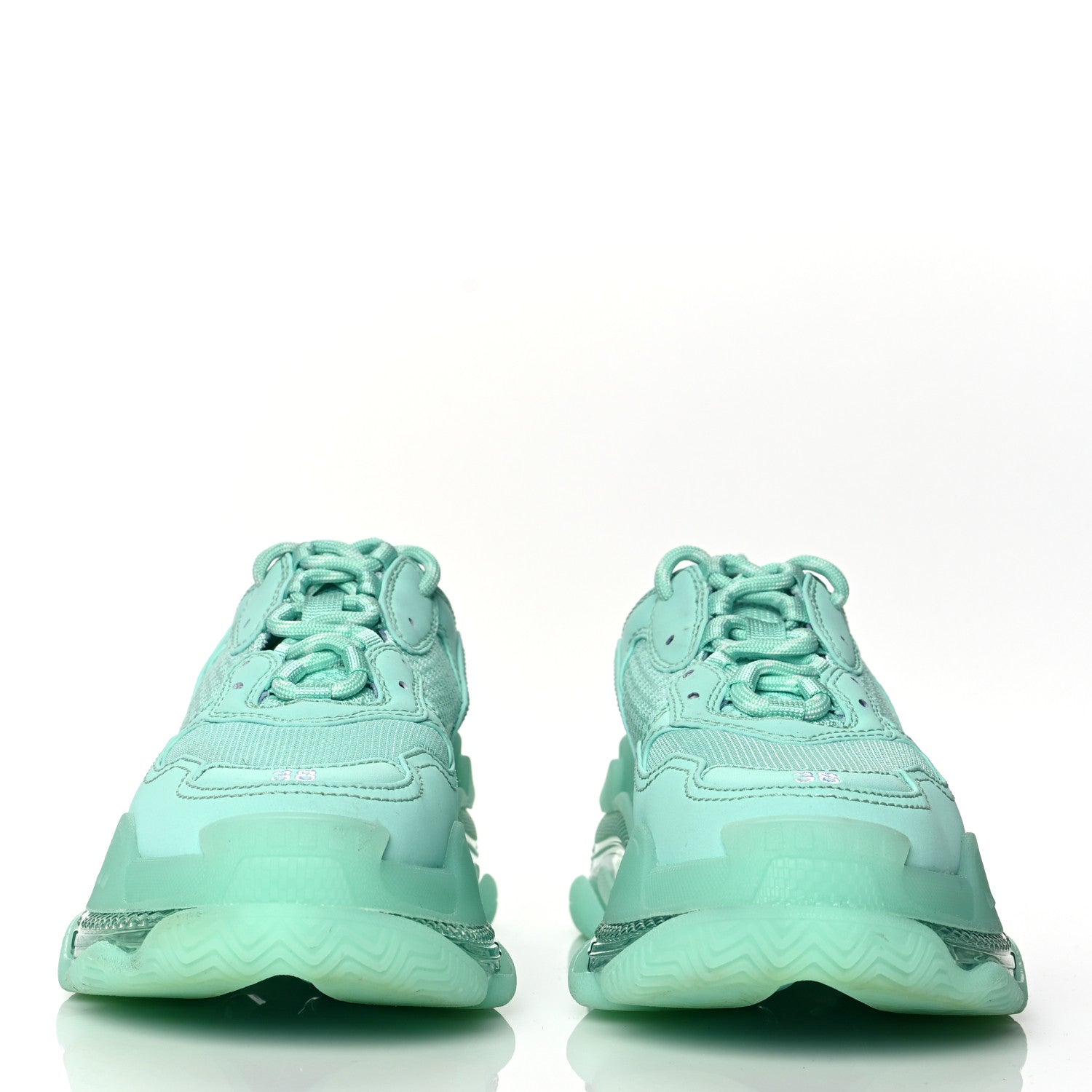 Balenciaga Fabric Mesh Clear Sole Womens Triple S Sneakers 38 Mint 3 of 7