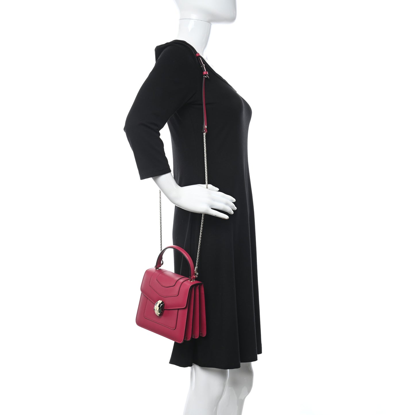 Calfskin Serpenti Forever Top Handle Pink