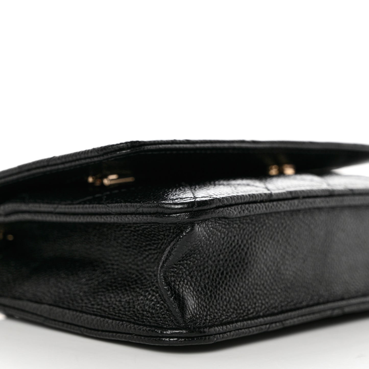 Caviar Quilted Chain CC Wallet On Chain WOC Black