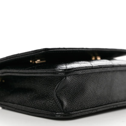 Chanel Caviar Quilted Chain CC Wallet On Chain WOC Black 10 of 11