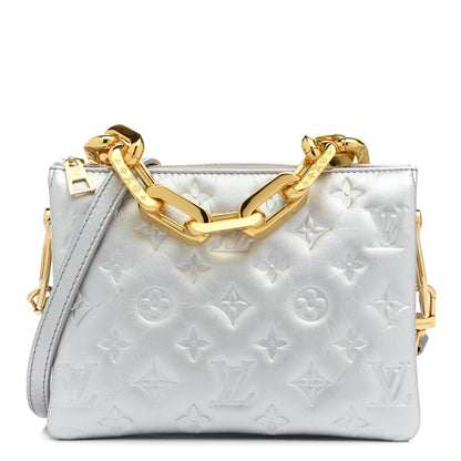 Louis Vuitton Lambskin Embossed Monogram Coussin BB Silver 1 of 10