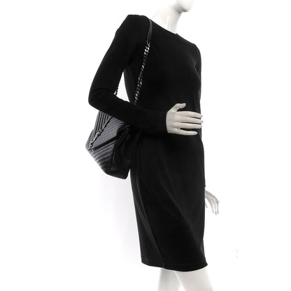 Saint Laurent Sheepskin Matelasse Chevron Monogram Large College Satchel Black 2 of 9