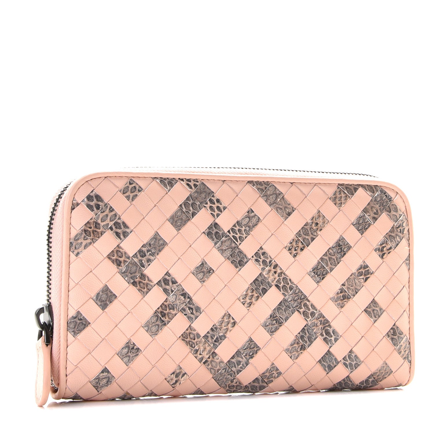 Bottega Veneta Nappa Intrecciato Ayers Zip Around Wallet Flamingo 3 of 13
