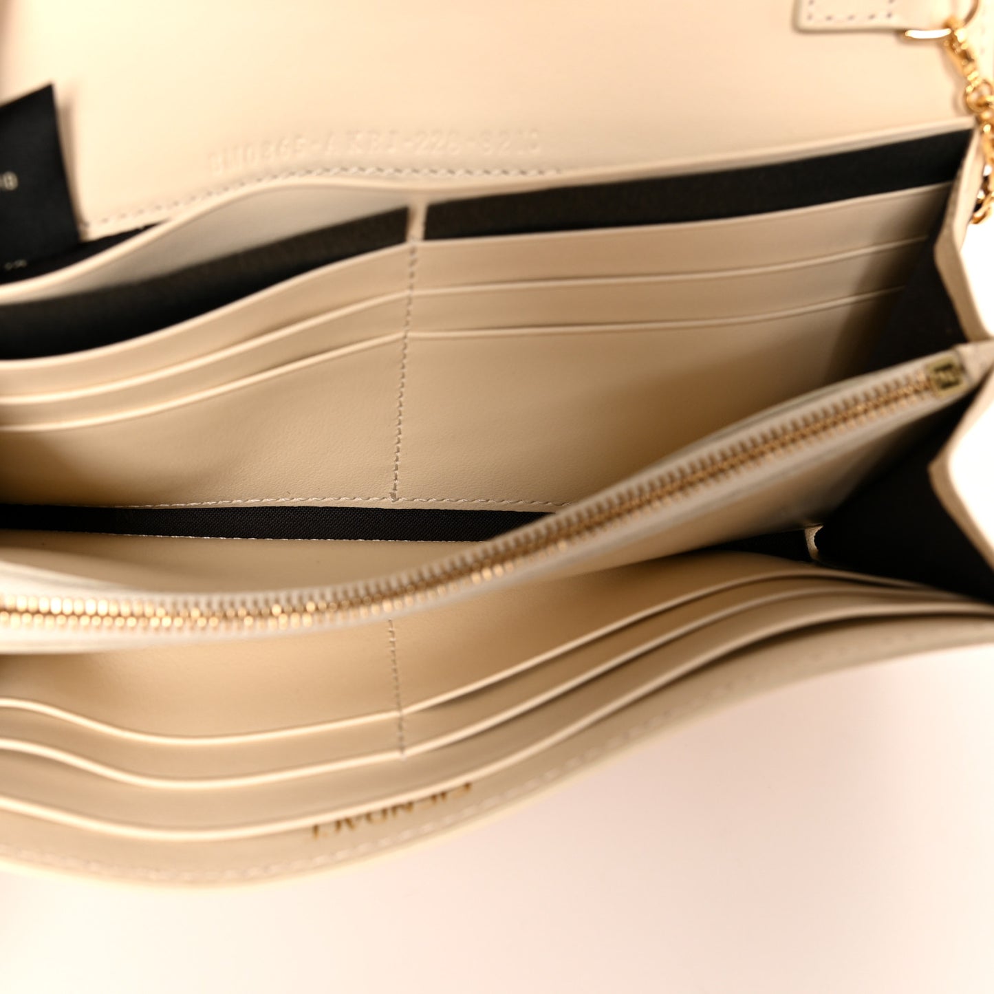 X VERSACE Glazed Fabric Fendace FF Baroque Continental Wallet On Chain Gold White Rosa