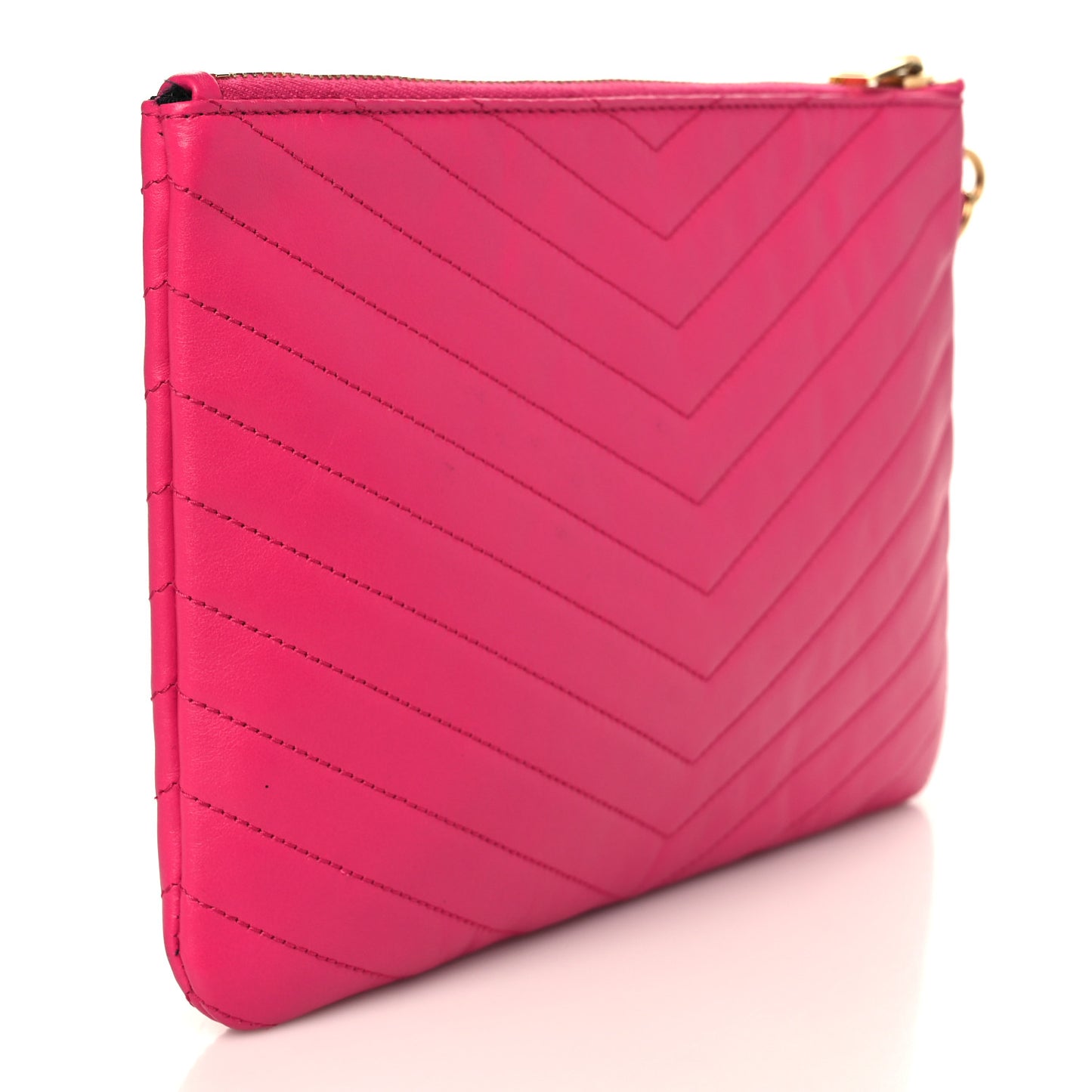 Calfskin Matelasse Chevron Monogram A5 Wristlet Bubblegum