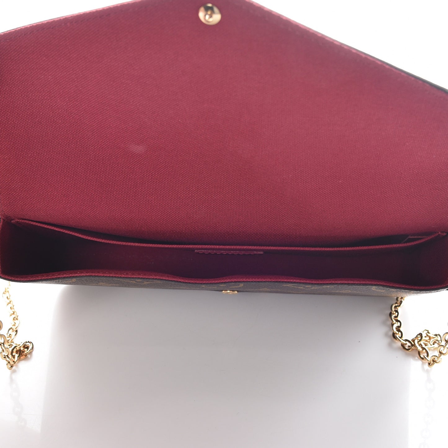 Monogram Pochette Felicie Chain Wallet Fuchsia