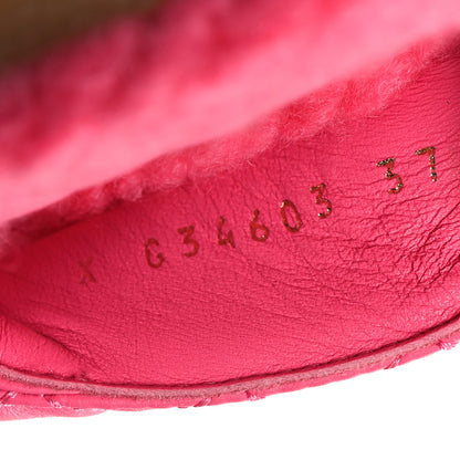 Chanel Cord Lambskin Quilted Logo Sandals 37 Pink 6 of 9