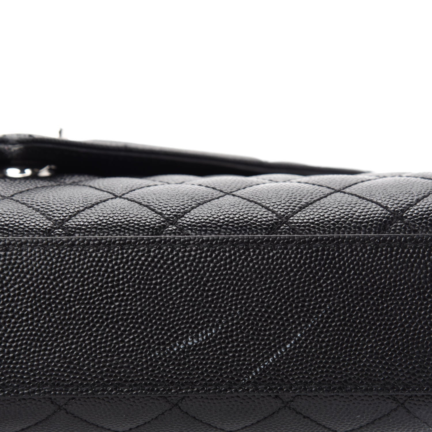 Saint Laurent Grain De Poudre Textured Mixed Matelasse Triquilt Medium Monogram Satchel Black 8 of 12