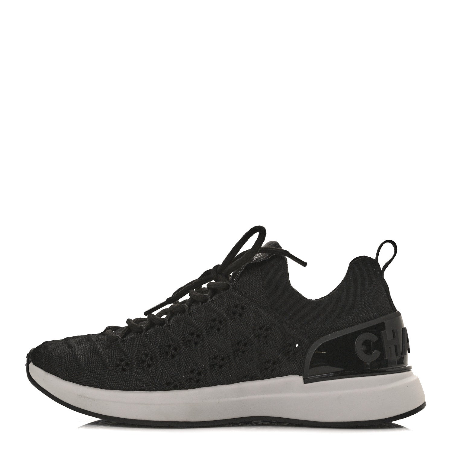 Chanel Fabric Logo Sneakers 35.5 Black 1 of 10
