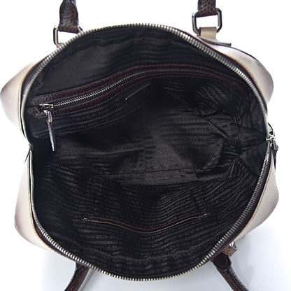 Prada Cervo Lux Bowler Bag Brown 5 of 16