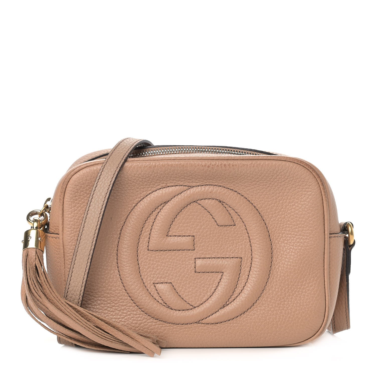 Gucci Pebbled Calfskin Small Soho Disco Bag Camelia 1 of 17