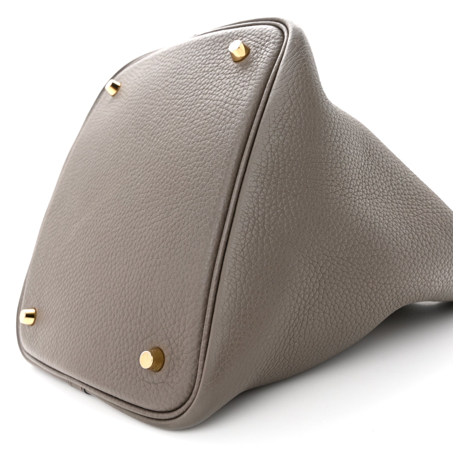 Hermes Taurillon Clemence Picotin Lock 22 MM Gris Asphalte 10 of 12