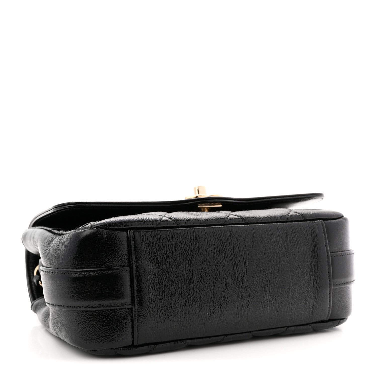Chanel Crumpled Glazed Lambskin Quilted Mini Flap Black 4 of 11