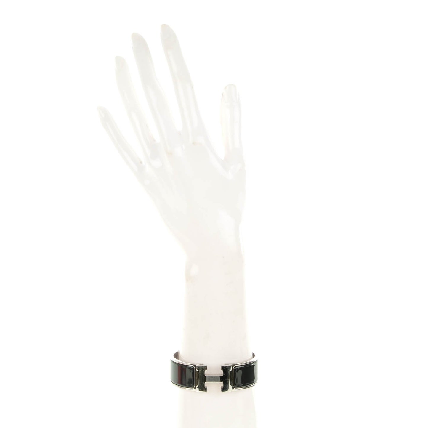 Enamel Wide Clic Clac H Bracelet GM Black