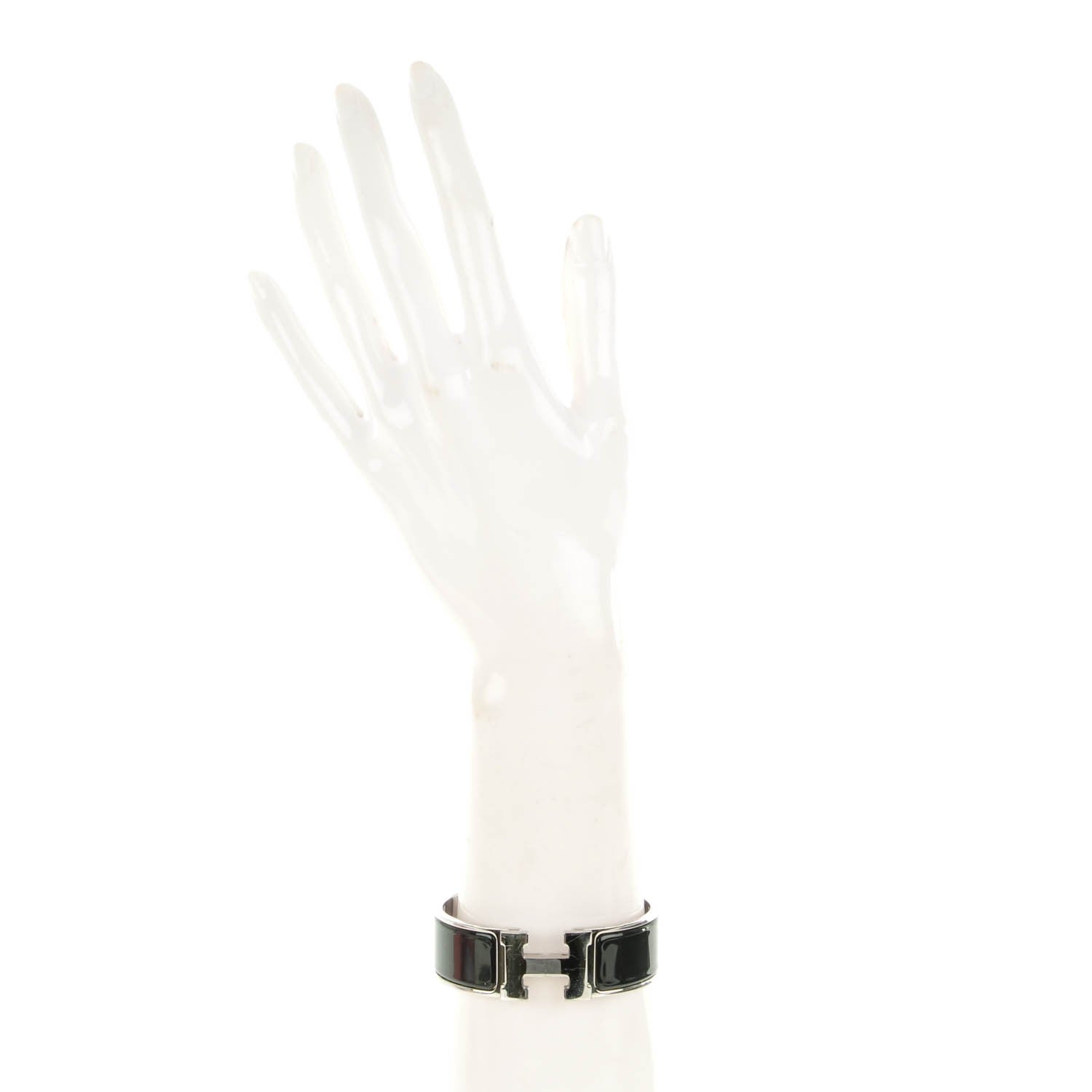 Hermes Enamel Wide Clic Clac H Bracelet GM Black 2 of 5
