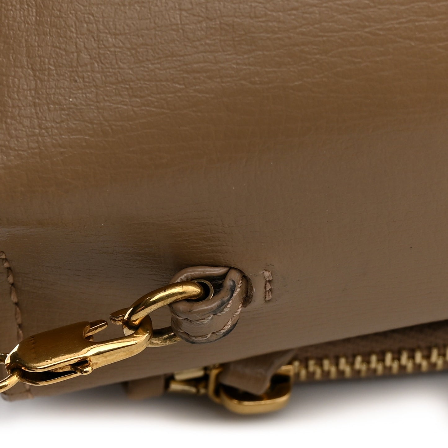 Calfskin Monogram Sunset Chain Wallet  Dark Toffee