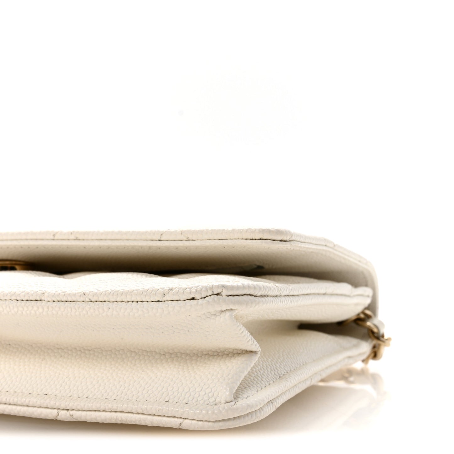 Caviar Quilted Wallet On Chain WOC White