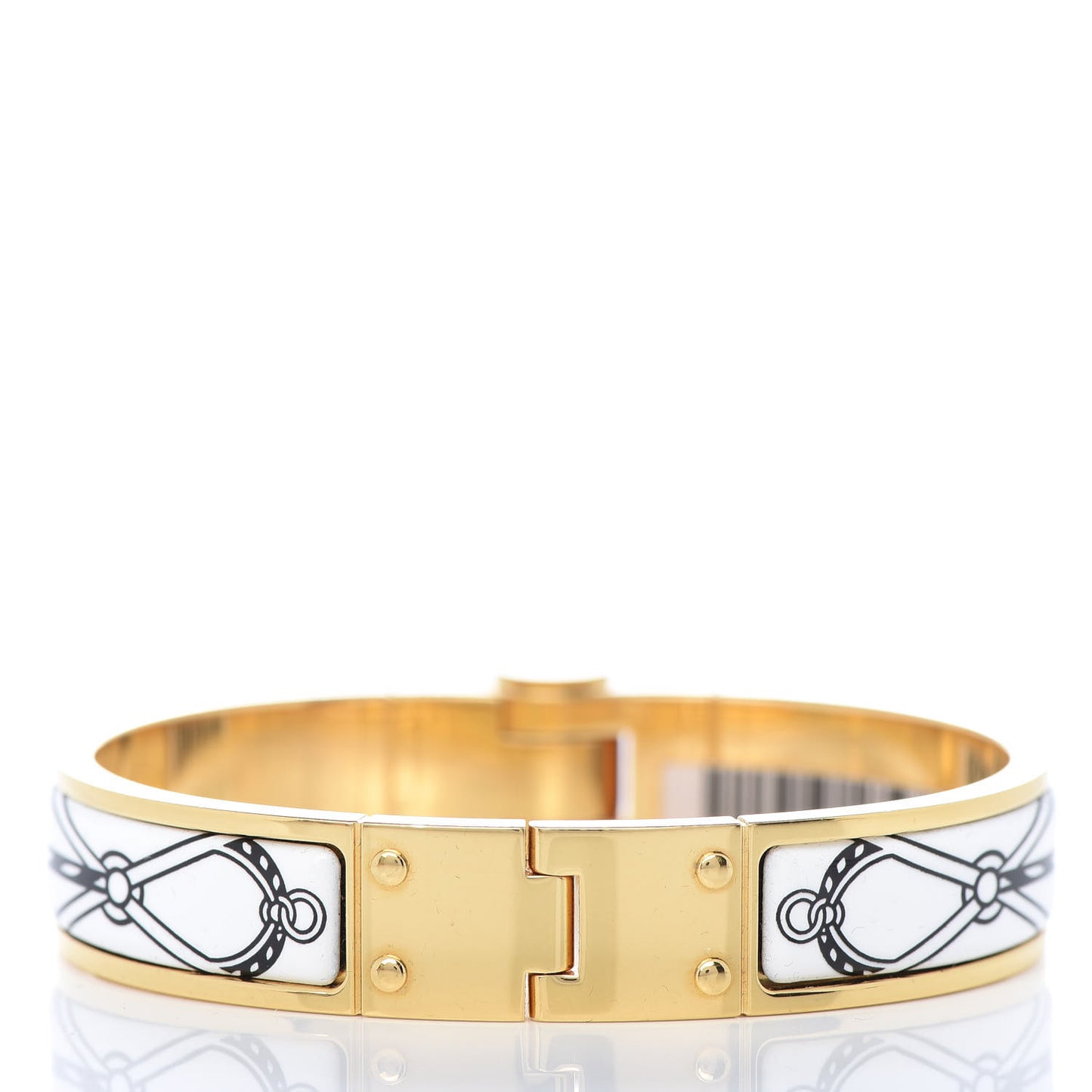 Enamel Printed Narrow Charniere Cuirs Marins Hinged Bracelet S Positif Negatif