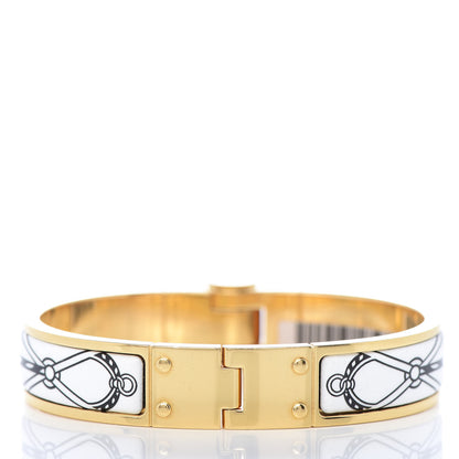 Hermes Enamel Printed Narrow Charniere Cuirs Marins Hinged Bracelet S Positif Negatif 3 of 4
