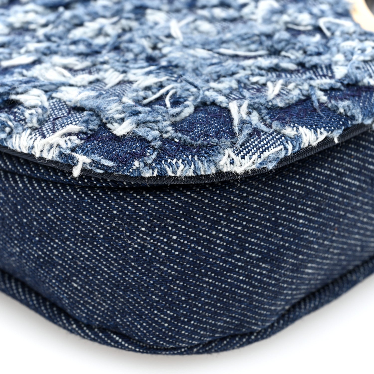Christian Dior Denim Frayed Malice Shoulder Bag Blue 8 of 9