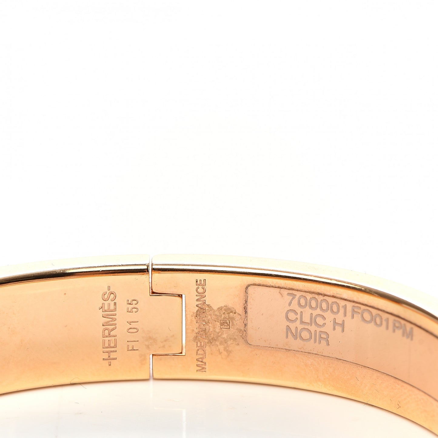 Enamel Narrow Clic Clac H Bracelet PM Black