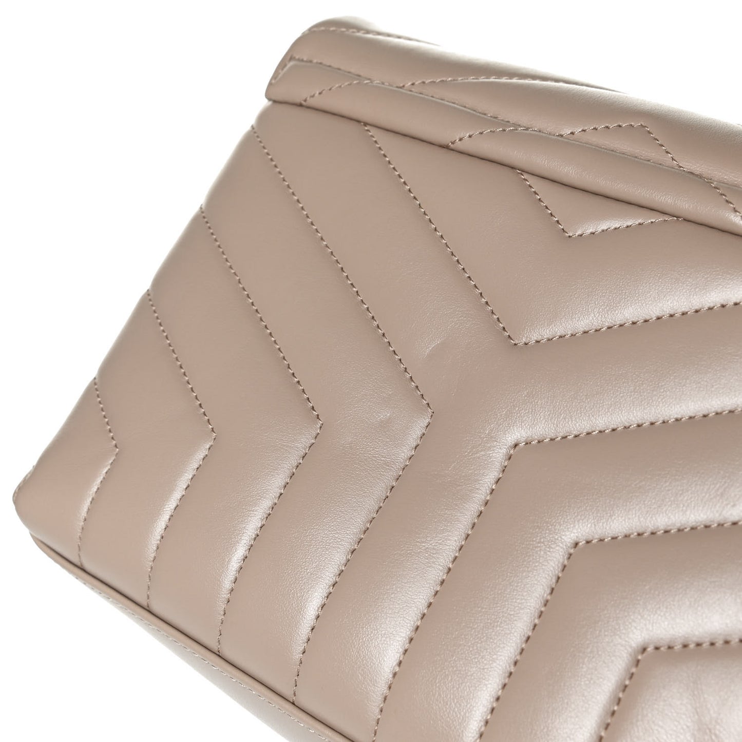 Calfskin Y Quilted Monogram Small Loulou Chain Satchel Dark Beige