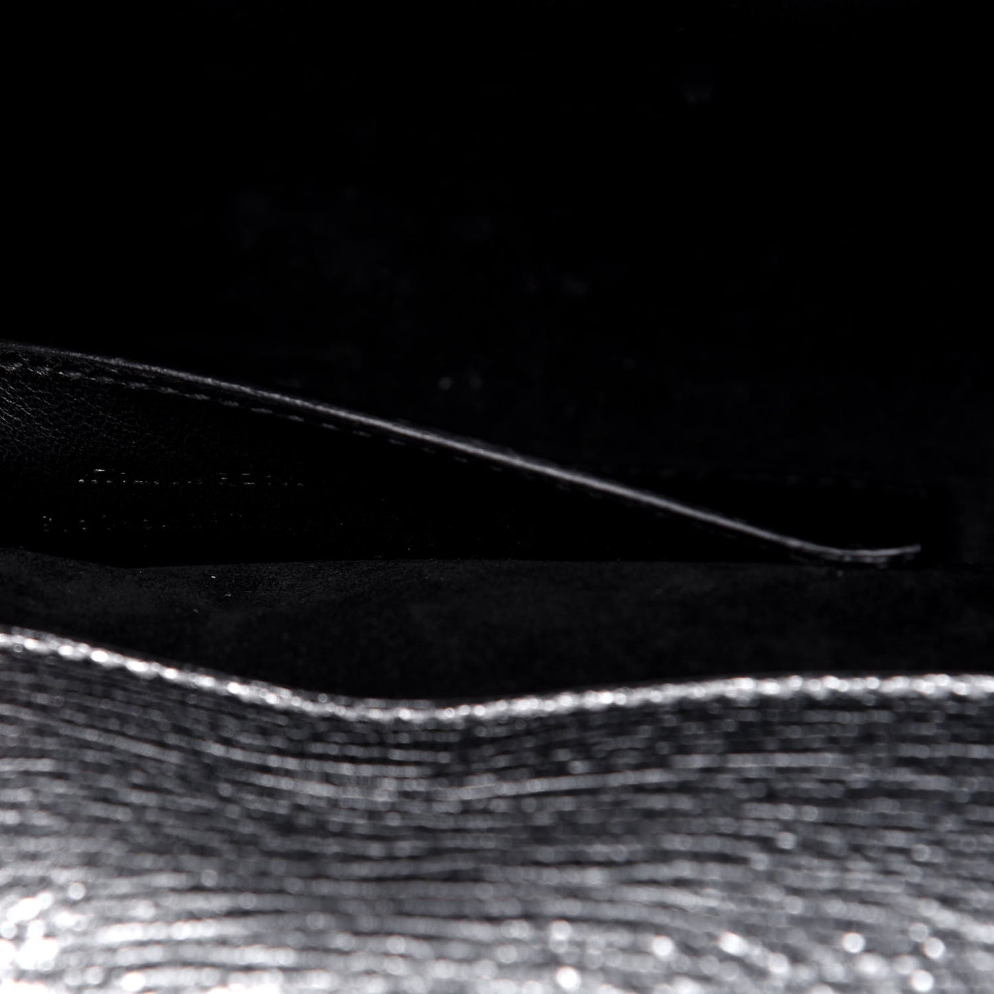 Textured Metallic Calfskin Classic Monogram Cassandre Clutch Silver