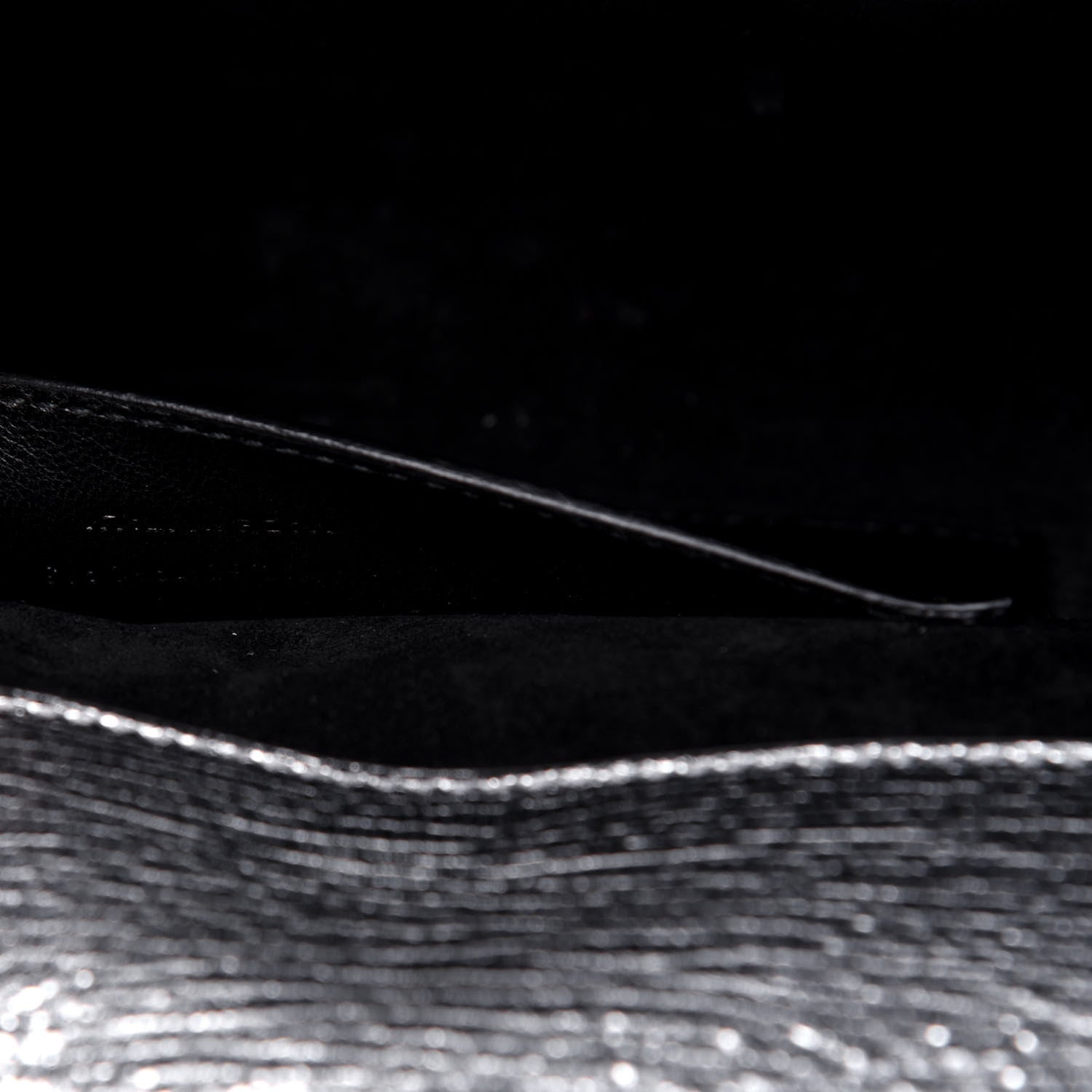 Saint Laurent Textured Metallic Calfskin Classic Monogram Cassandre Clutch Silver 9 of 15