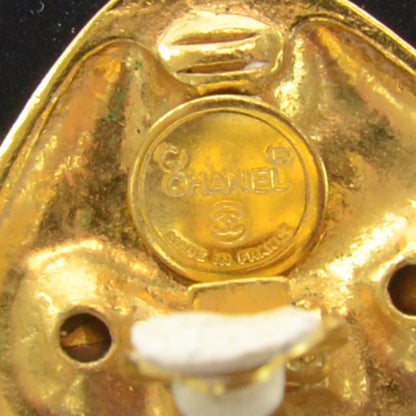 Chanel Crystal Clip On Earrings Gold 3 of 4