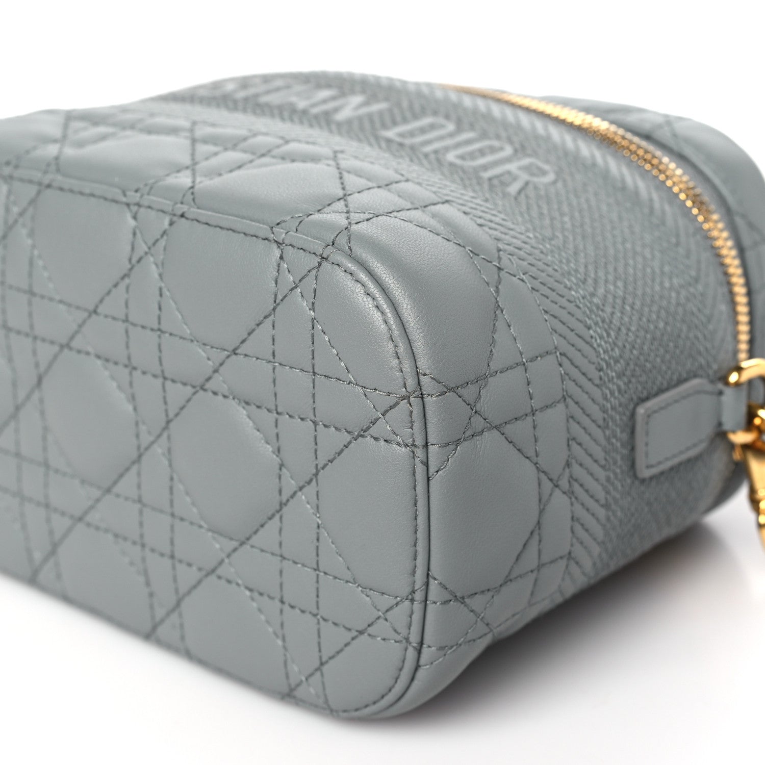 Christian Dior Lambskin Cannage Small Diortravel Vanity Case Grey 10 of 10