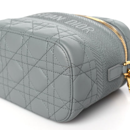 Christian Dior Lambskin Cannage Small Diortravel Vanity Case Grey 10 of 10