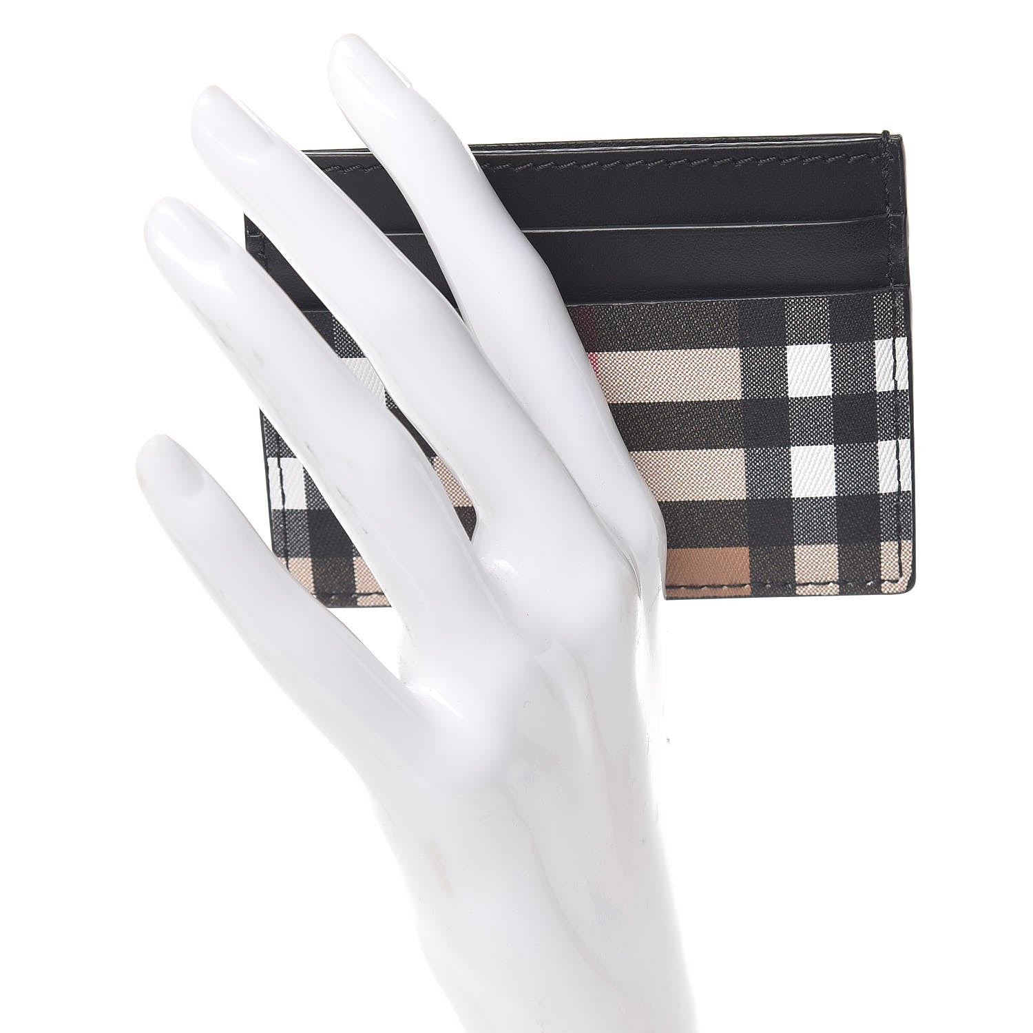 Burberry Vintage Check Calfskin Card Case Black 2 of 7