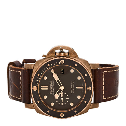 Panerai Bronze Calfskin 47mm Luminor Submersible Automatic Watch Brown PAM00968 2 of 5