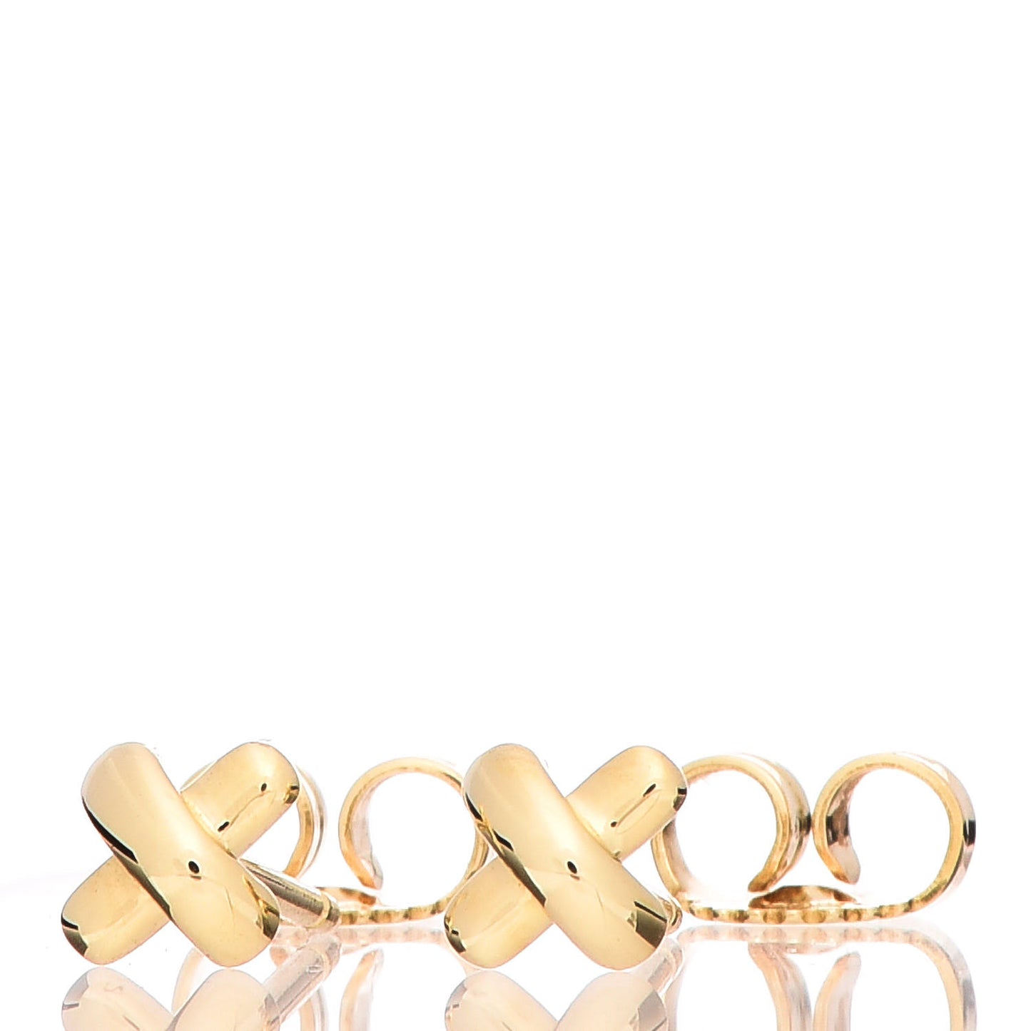 18K Yellow Gold 6mm Cross Stitch Earrings